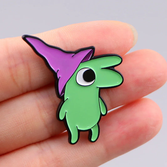 Cartoon Character Enamel Pins Green Brooches Student Backpack Lapel Badges Fashion Jewelry Gifts