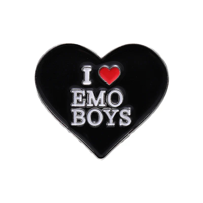 Emo Boys Enamel Pin Anime Badge Hat Bag Backpack Brooch Jewelry