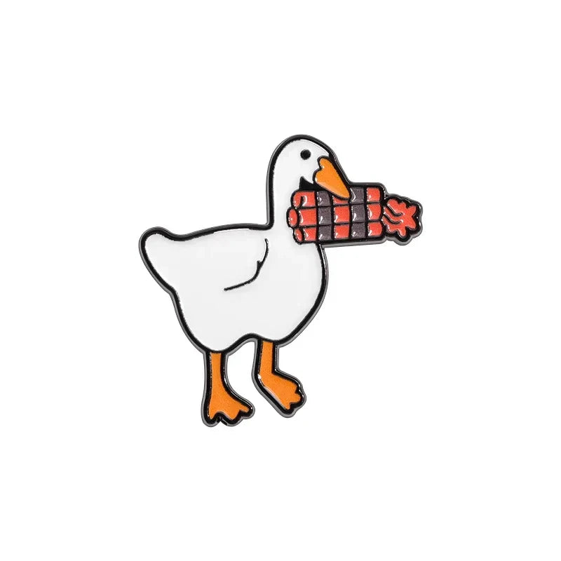 Cartoon Yellow Duck Enamel Pins Cowboy Chick Knife Brooch Lapel Badge Jewelry Wholesale