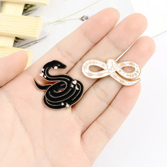 Black Snake Enamel Pin Brooch Lapel Badge Animal Jewelry Gift