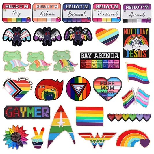 LGBT Rainbow Enamel Pins Pride Asexual Trans Lesbian Brooches Lapel Backpack Badge Jewelry Gifts