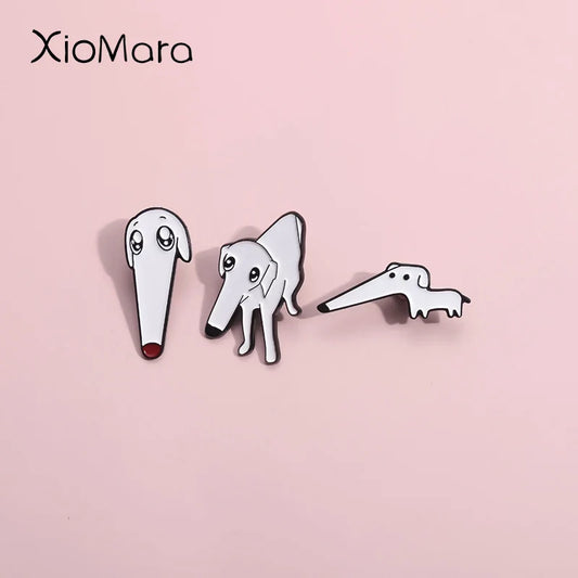 Proboscis Dog Enamel Pins Brooch Lapel Badges Cartoon Pet Jewelry Gift