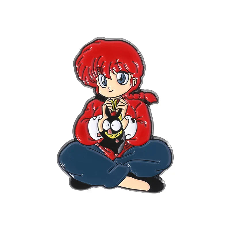 Anime Girl Enamel Pins Cute Pig Brooches Lapel Badges Jewelry Gift for Kids Friends