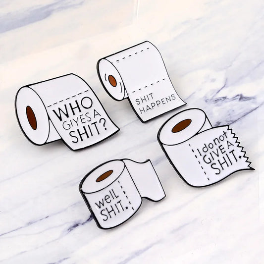 Toilet Paper Enamel Pins Animal Brooches Kids Fashion Lapel Pin Badges Gift