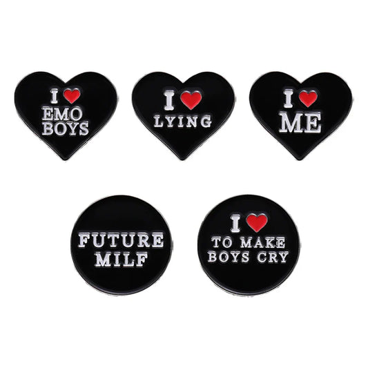 Emo Boys Enamel Pin Anime Badge Hat Bag Backpack Brooch Jewelry