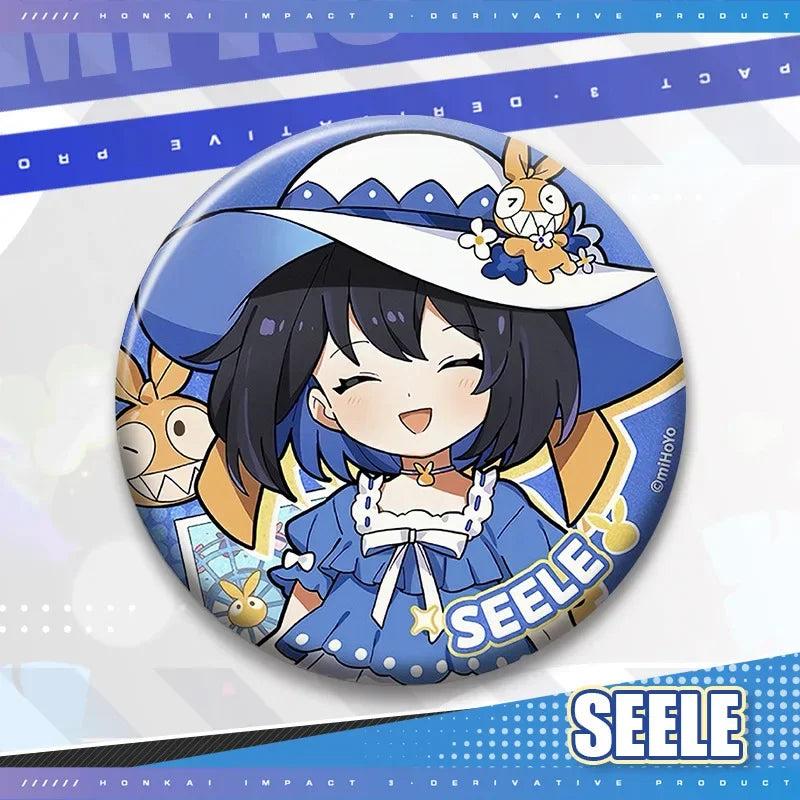 Honkai Impact Brooch Badge Elysia Kiana Mei Backpack Accessories