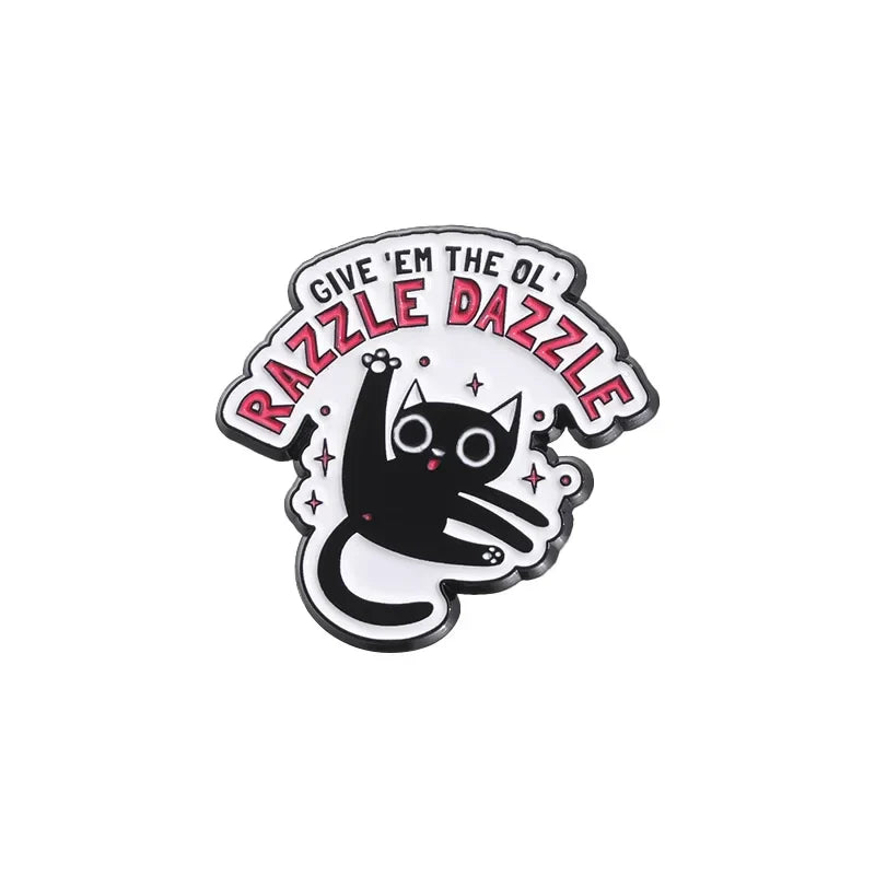 Cute Dancing Black Cat Enamel Pin Brooch Lapel Badge Accessory Gift
