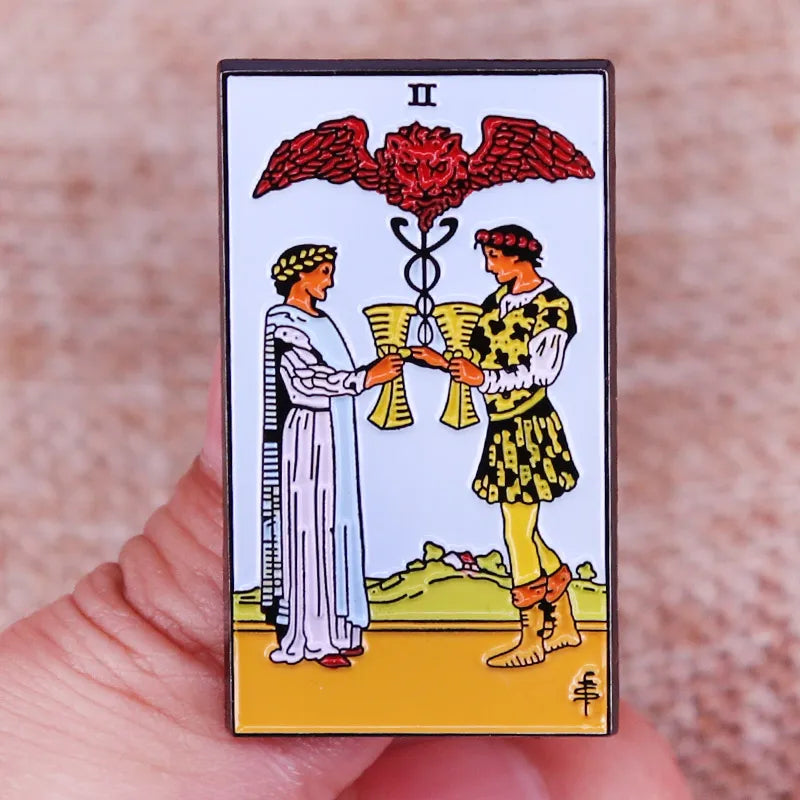 Two of Cups Tarot Enamel Pin Gift for Lover
