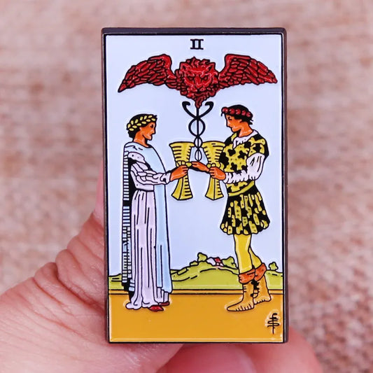 Two of Cups Tarot Enamel Pin Gift for Lover