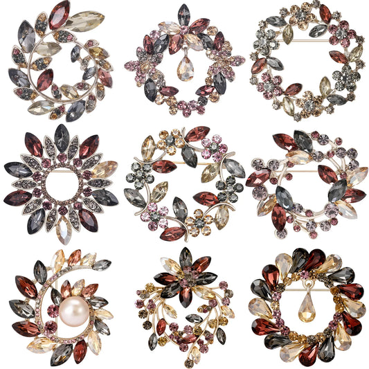 Rhinestone Flower Brooch Pin Jewelry Accessories