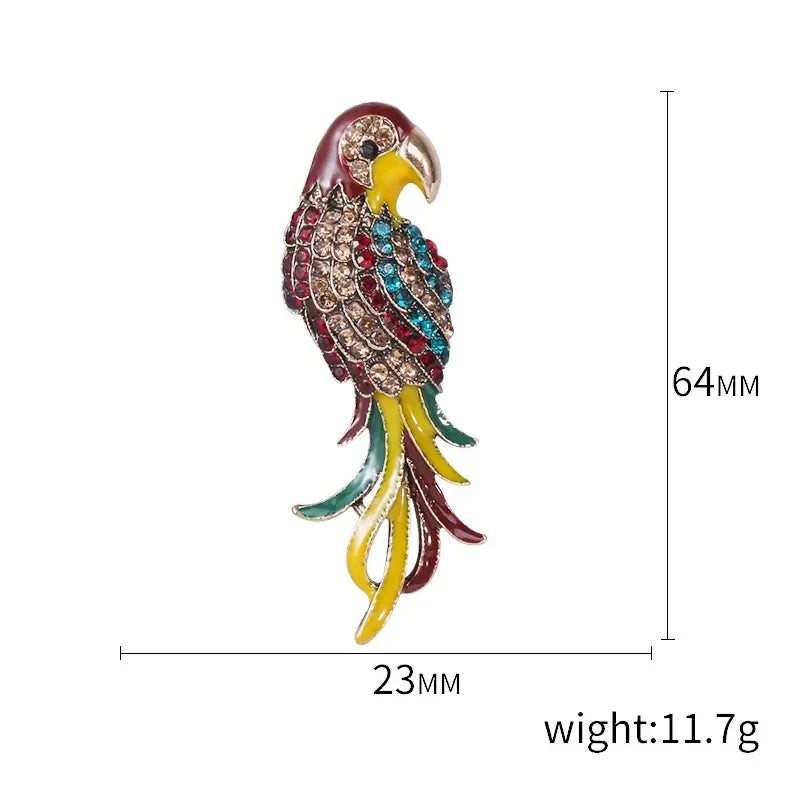Rhinestone Bird Brooches Enamel Animal Pins Jewelry Accessories