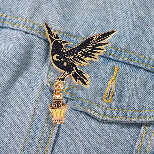 Black Eagle Enamel Brooch Pin Accessory