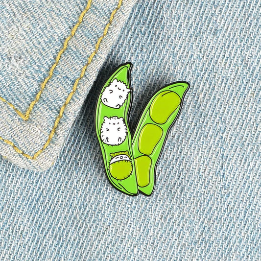 Cat Pea Plant Ghost Enamel Pins Brooches Badges Fashion Accessory