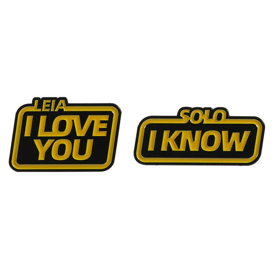 Sci-Fi Movie Enamel Pins: I Love You I Know Brooches Lapel Badge Gift