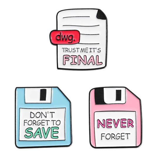 Funny Post-it Enamel Pins Brooch Lapel Badge Gifts Ornament