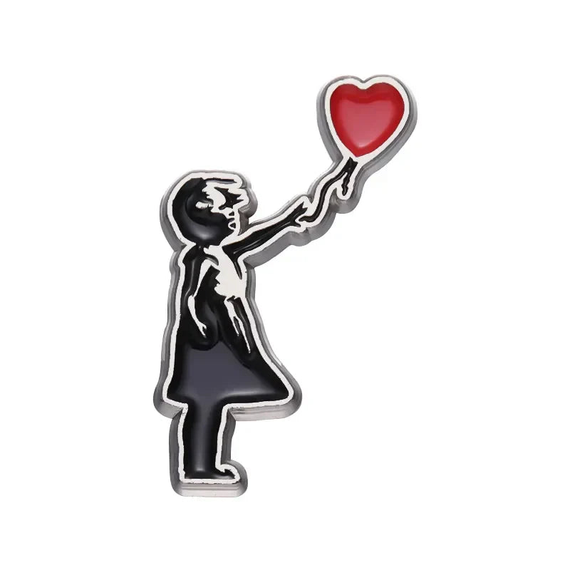 Banksy Art Enamel Pin Skater Brooch Lapel Jewelry Gift