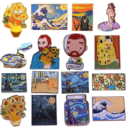 Van Gogh Enamel Pin Brooch Lapel Bag Accessory