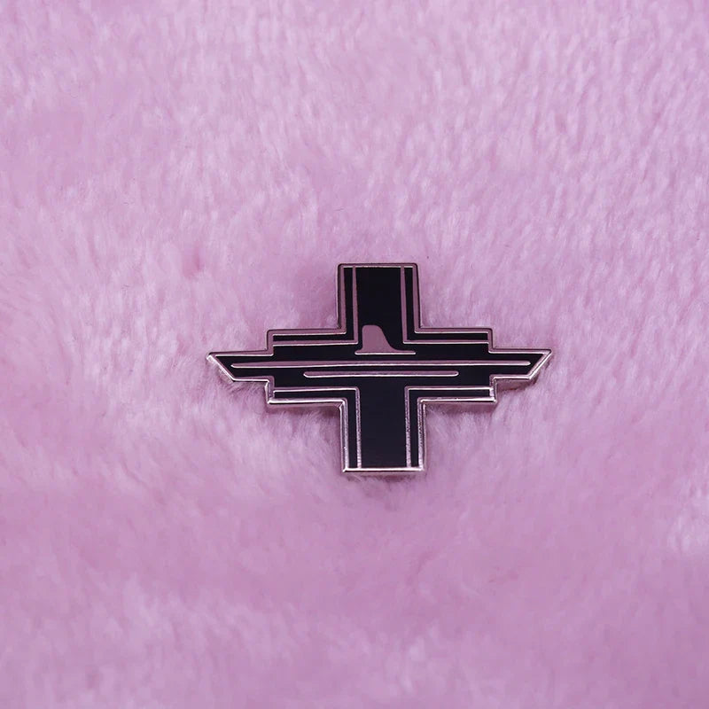 German 10th Flotilla Black Cross Lapel Pin Navy Cap Accessory