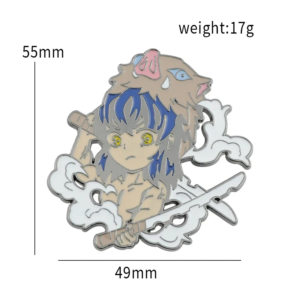 Demon Slayer Enamel Pins Zenitsu Nezuko Brooch Lapel Jewelry