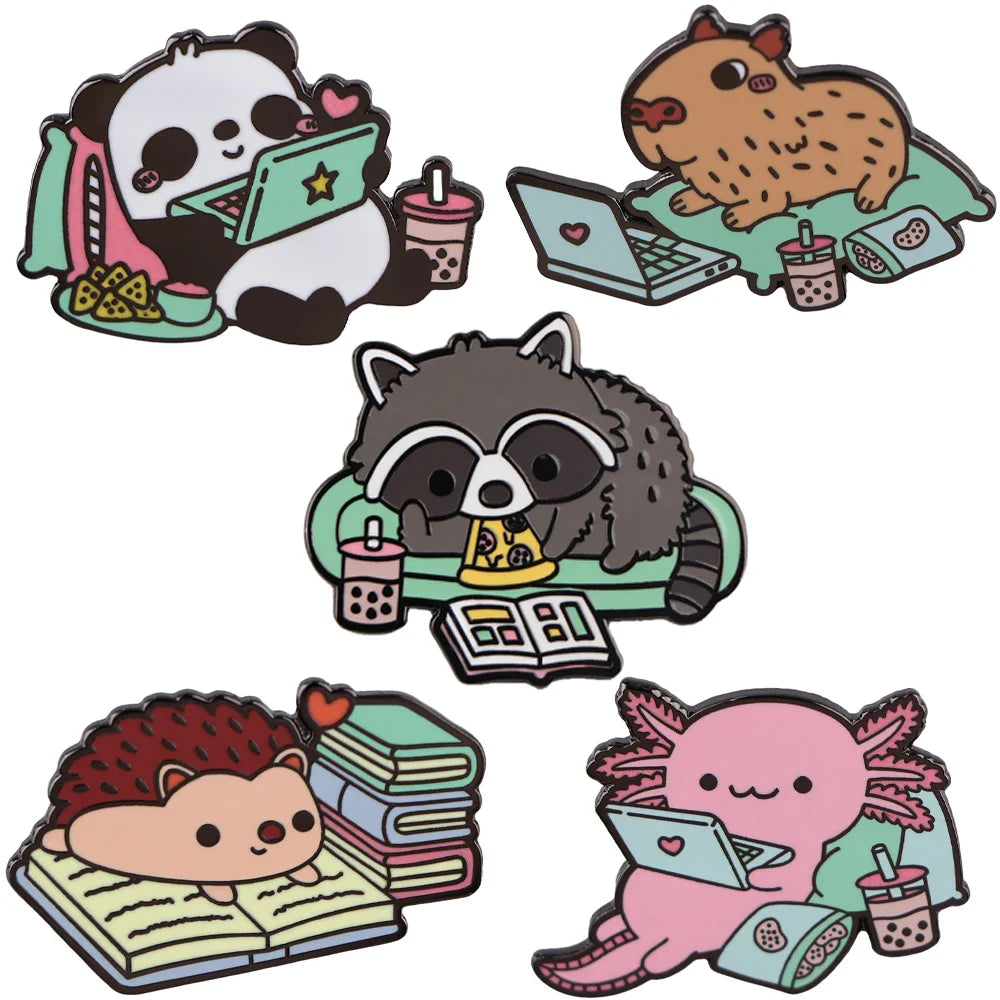Capybara Axolotl Lapel Pins Backpack Brooch Fashion Accessories