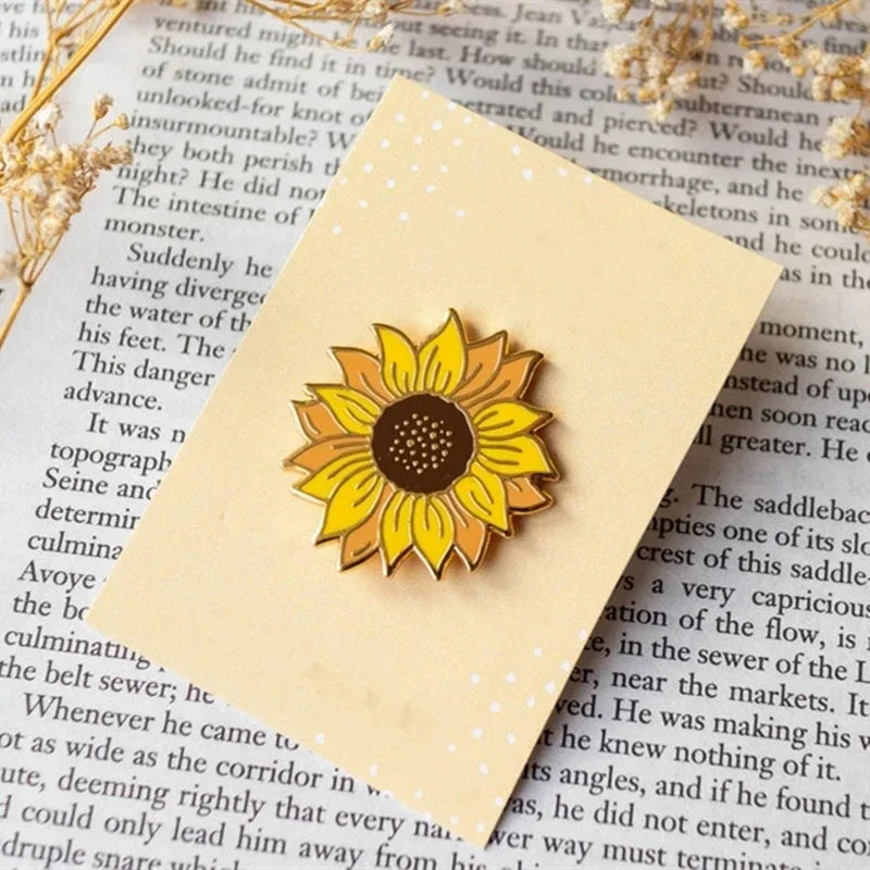 Sunflower Enamel Pin Flower Brooch Jewelry Accessory
