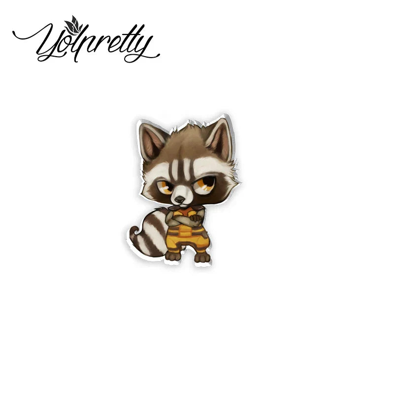 Cute Cartoon Raccoon Acrylic Epoxy Badge Pin Lapel Pins