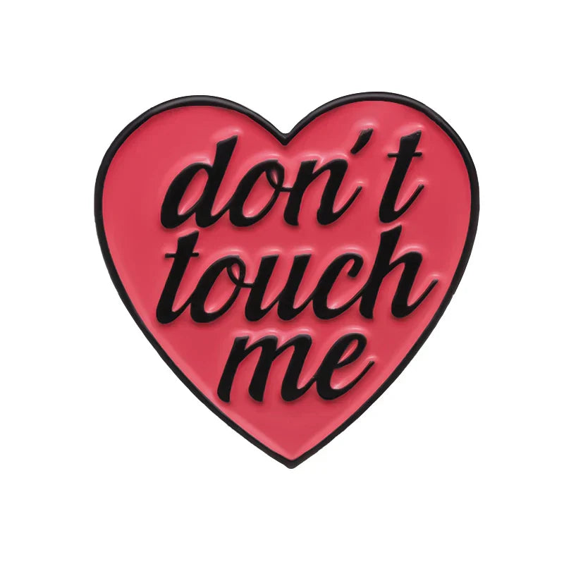 Socially Awkward Enamel Pin Don't Touch Me Leaf Brooch Badge Charm Lapel Jewelry Gift