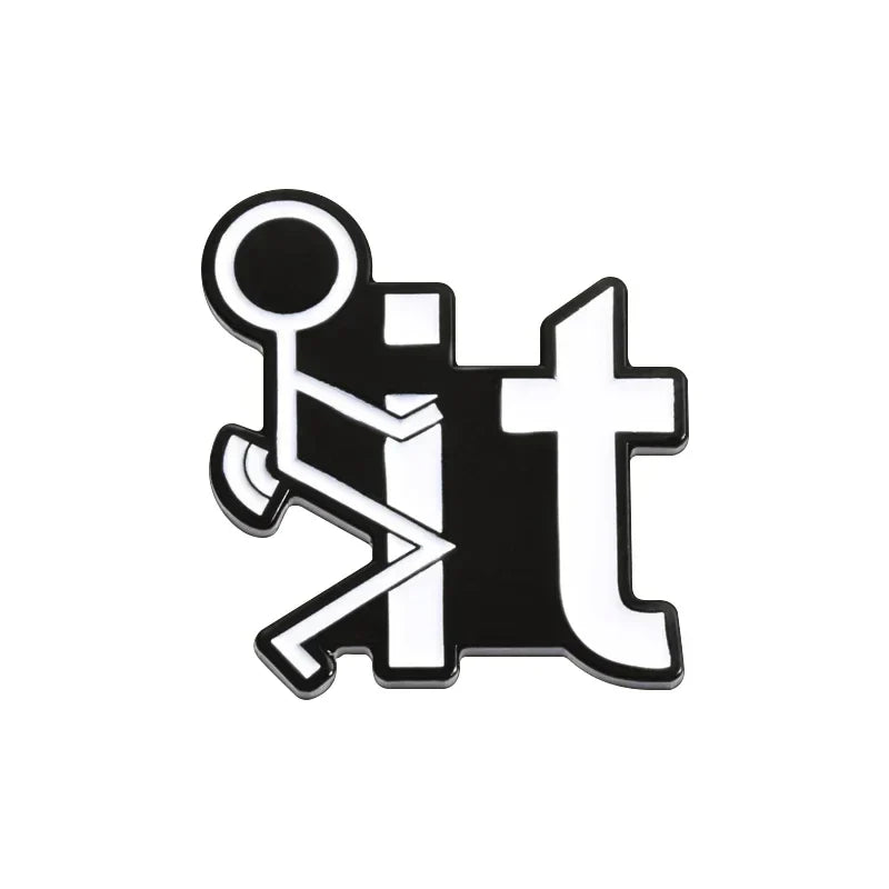 Funny Stick Figure Enamel Pins Satirical Brooch Lapel Badge Jewelry Gift