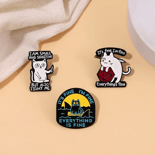 Cat Metal Enamel Pins Badges Brooch for Bag Hat Jewelry Gift Drop Shipping