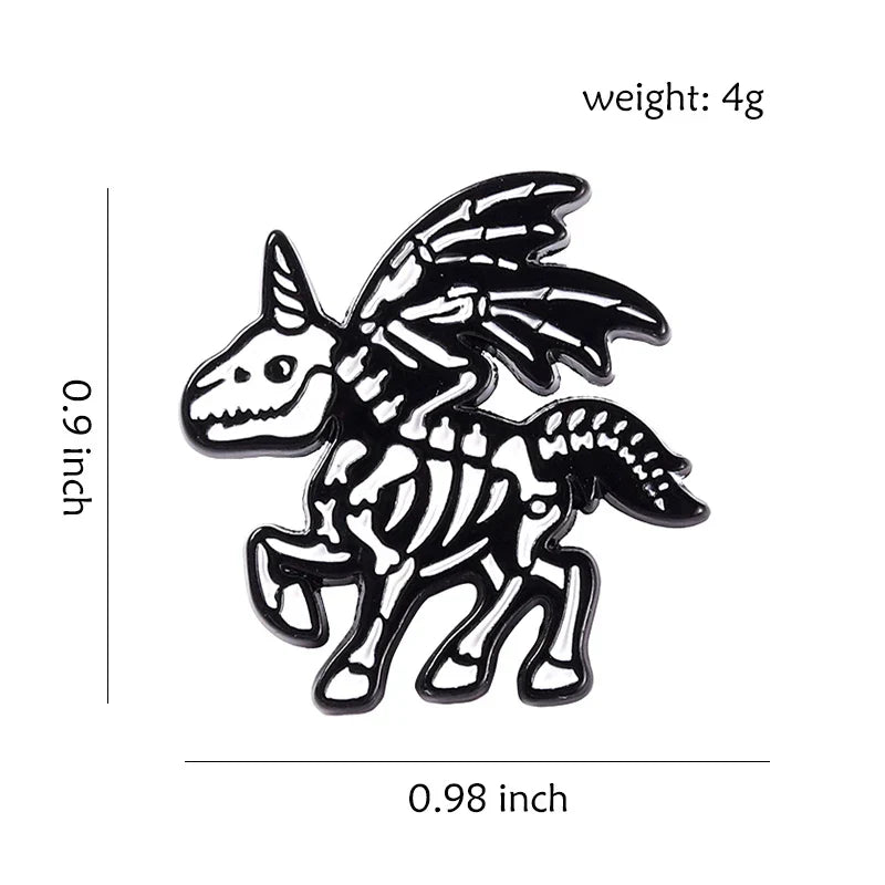 Cute Donut Unicorn Enamel Pin UFO Mermaid Skeleton Pony Brooch Charm Lapel Jewelry