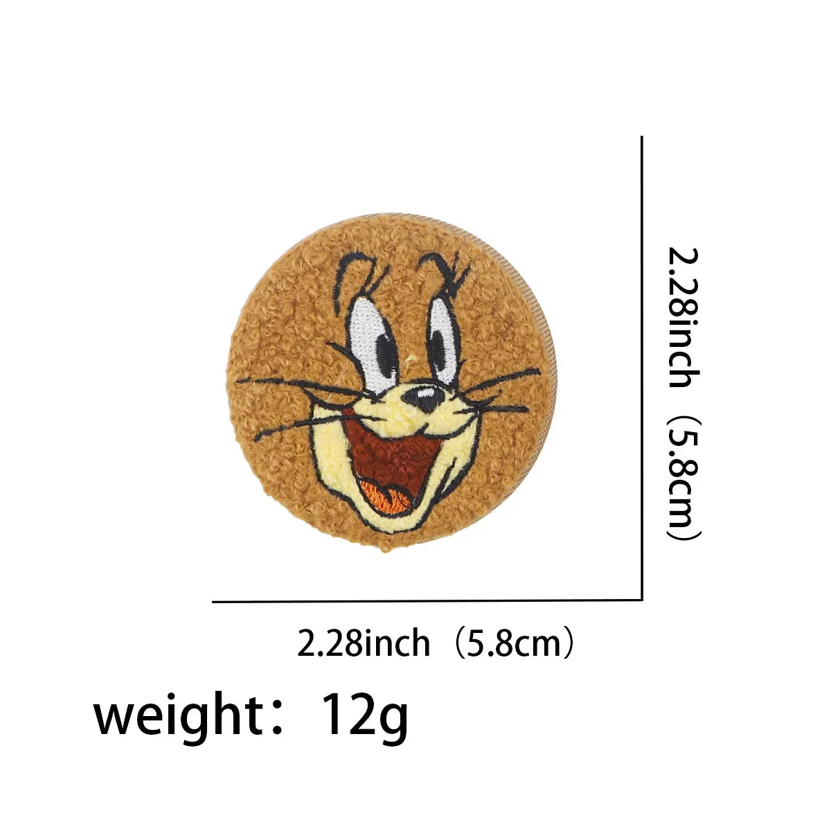Cartoon Cat Mouse Pins Brooch Embroidery Lapel Badges for Clothes Backpacks Accessories Gift