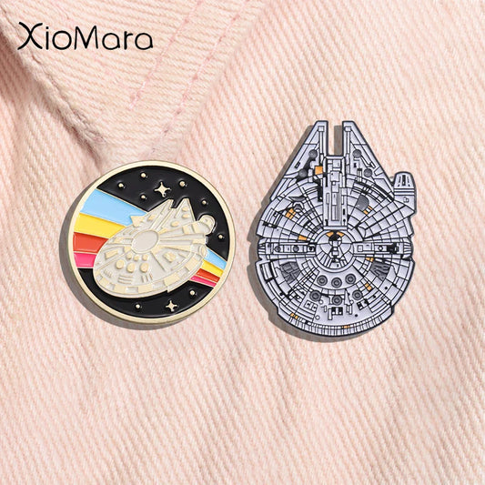 Millennium Falcon Enamel Pins Sci-Fi Movie Souvenir Brooch Lapel Badge Gift