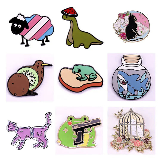 Funny Frog Enamel Pin Lapel Badge Brooch for Jacket or Backpack