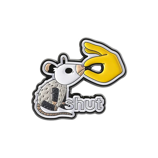 Cartoon Opossum Enamel Pin Funny Animal Brooch Lapel Badge Gift