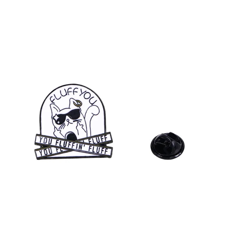 Cartoon White Cat Fried Egg Enamel Pin Kitten Brooch Lapel Jewelry Gift