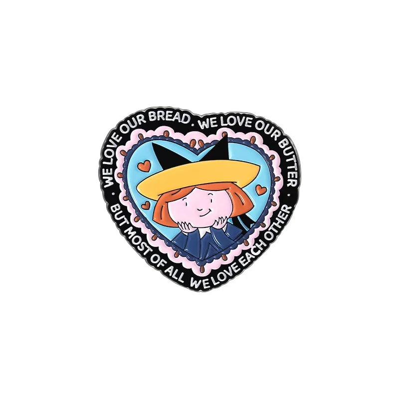 Madeline Cartoon Enamel Pin - Bread & Butter Metal Badge Jewelry Gift