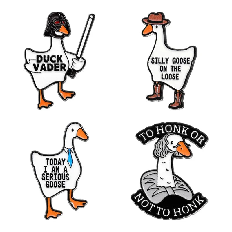 Funny Goose Enamel Pin Brooch - Silly Goose Backpack Lapel Badge Jewelry Gift