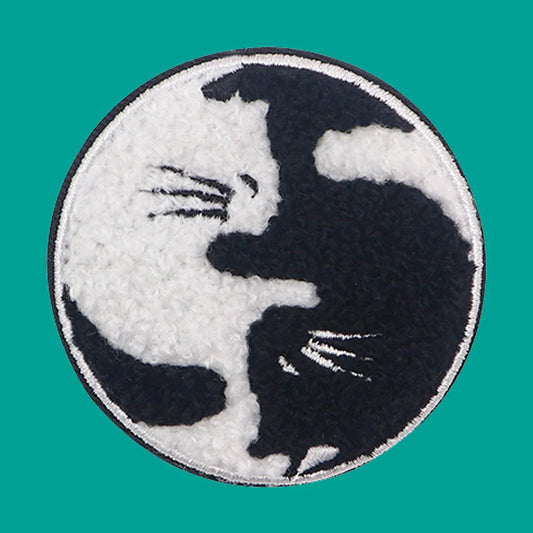 Black & White Cat Button Pins Brooch Lapel Badges for Clothes & Backpacks