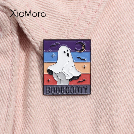 Ghost Booty Enamel Pin Halloween Brooch Lapel Badge Jewelry Gift