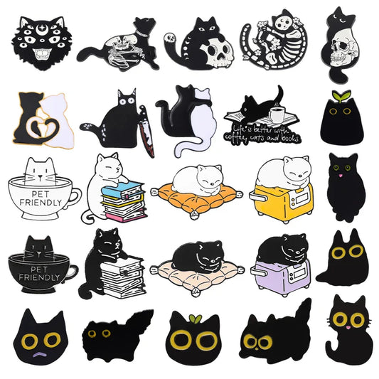 Cartoon Cat Enamel Pin Kitten Brooch Badge Lapel Jewelry Gift