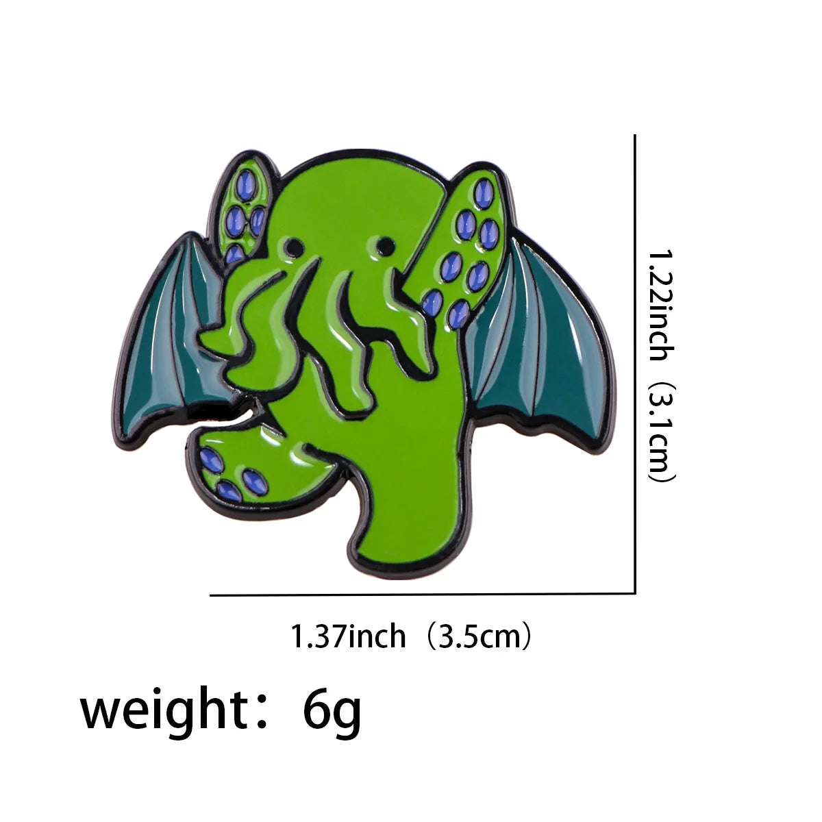 Cthulhu Enamel Pin Cartoon Lapel Brooch Green Badge Jewelry Gift