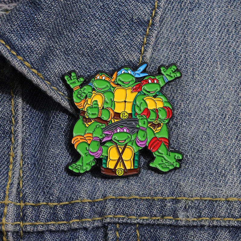 TMNT Enamel Pin Cartoon Brooch Lapel Badge Jewelry Gift for Kids