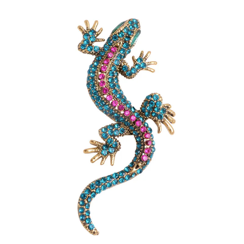 Creative Lizard Diamond Brooch Unisex Animal Alloy Badge Accessories