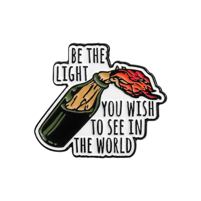 Molotov Cocktail Enamel Pin Brooch Lapel Badge Gift