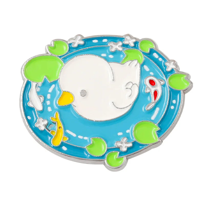Duck Bunny Enamel Lapel Pins Cartoon Animal Brooches