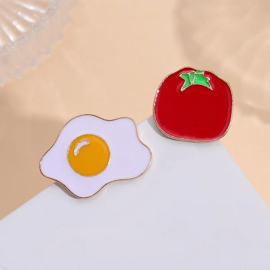 Tomato Egg Enamel Pins Brooches Mouse Arrow Cursors Badges Kids Clothes