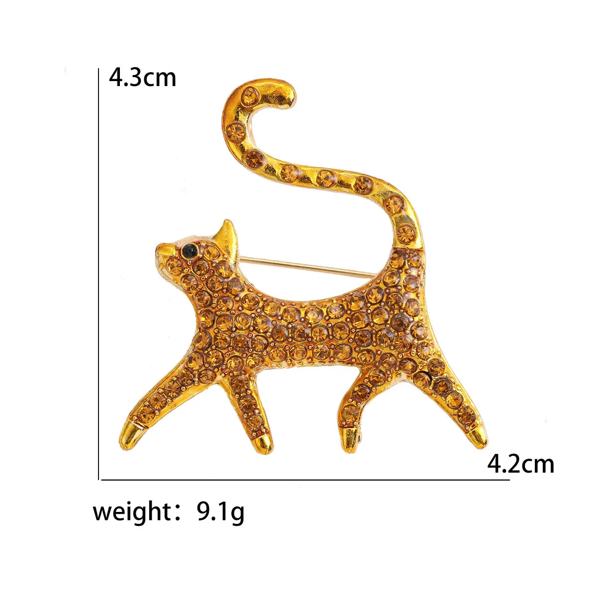 Enamel Cat Brooch Rhinestone Animal Pin Jewelry Accessories