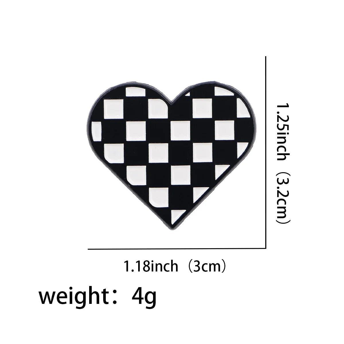 Black and White Racing Flag Enamel Pin Lapel Brooch Badge for Clothes and Backpacks