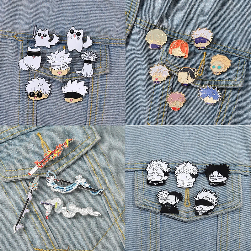 Anime Enamel Pins Set Cartoon Character Brooch Lapel Badge Jewelry Gift for Fans
