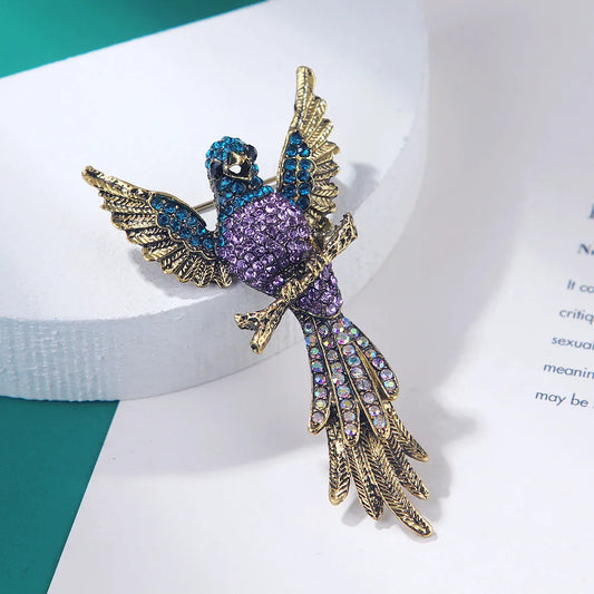 ZAKOL Luxury Crystal Hummingbird Brooch Pin